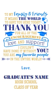 Graduation Thank You 2x3.5 Tags/Cards (color) design preview