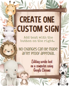 Watercolor Baby Animals (custom choose text) 16x20 portrait: Watercolor Baby Animals (custom choose text) 16x20 portrait