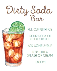 Dirty Soda Sign 16x20 Portrait design preview