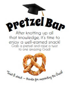Pretzel Graduation Party Sign 16x20 Portrait: Pretzel Graduation Party Sign 16x20 Portrait