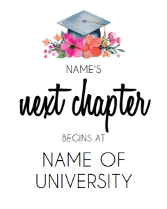 Next Chapter Graduation Pink Orange Floral 16x20 Portrait design preview