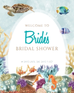 Sealife Bridal Shower 16x20 Portrait (watercolor) design preview