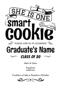 She is One Smart Cookie Grad Invite 5x7 design preview