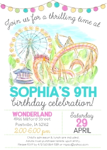 Amusement Park Watercolor design preview