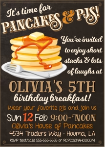 Pancakes & PJs Chalkboard design preview