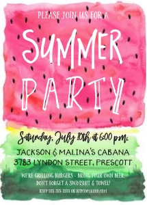 Summer Party Watermelon Watercolor: Summer Party W1