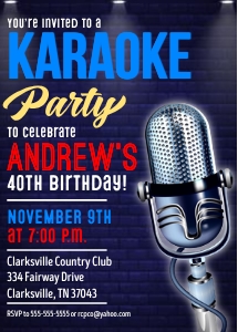 Karaoke Birthday Mic design preview
