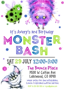 Cute Monsters Watercolor design preview