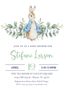 Peter Rabbit Baby Shower design preview