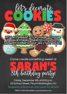 Christmas Cookie Decorating Bday Chalk: Christmas Cookie Decorating Bday
