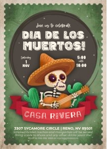 Dia de Muertos Skeleton Guitarist design preview