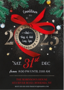 NYE Glitter Red Ribbon design preview