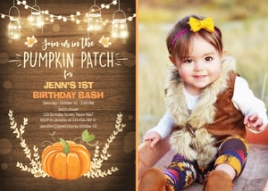Birthday Invitation Pumpkin Patch Orange Photo: Birthday Invitation Pumpkin Patch Orange Photo