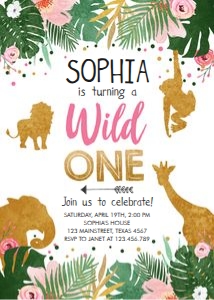 Birthday Invitation Wild One Girl design preview