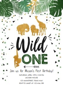 Birthday Invitation Wild One Boy v3 design preview