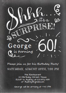 Birthday Invitation Chalk Adult 60 design preview