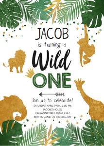 Birthday Invitation Wild One Boy design preview