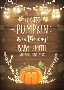 Pregnancy Reveal Little Pumpkin Rustic design preview