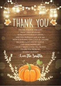 Thank You Card Pumpkin Orange design preview