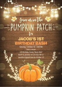 Birthday Invitation Pumpkin Patch Orange: Birthday Invitation Pumpkin Patch Orange