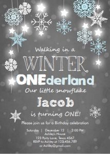 Birthday Invitation Winter Onederland Stars Boy design preview