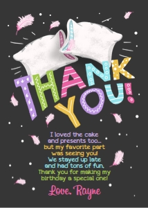 Thank You Card Slumber Party Chalk design preview