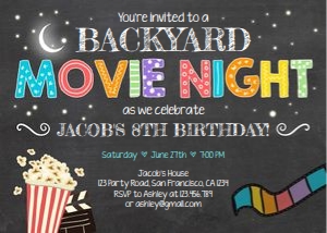Birthday Invitation Movie Chalk Boy design preview