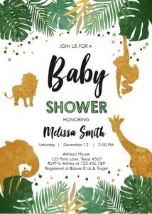 Baby Shower Invitation Safari Animals Boy design preview