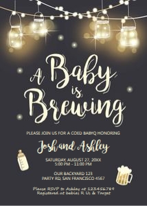 Baby Shower Baby is Brewing Black Neutral design preview