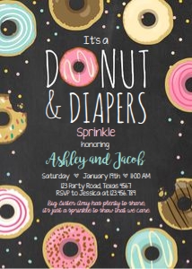 Sprinkle Invitation Donut and Diapers Chalk design preview
