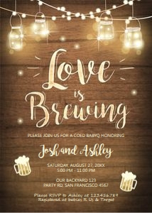 Baby Shower Love is Brewing Wood design preview