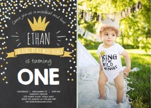 Birthday Invitation Wild Things Chalk - With Photo design preview