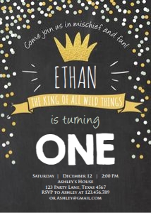 Birthday Invitation Wild Things Chalk design preview