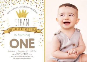 Birthday Invitation Wild Things White - With Photo design preview