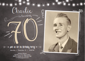Birthday Invitation Adult 70 design preview