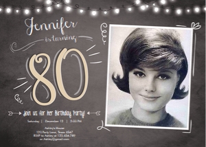Birthday Invitation Adult 80 design preview