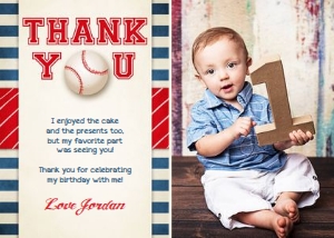 Thank You Card Baseball Photo design preview
