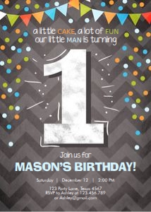 Birthday Invitation Boy One Multicolor design preview