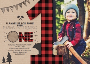 Birthday Invitation Lumberjack One design preview