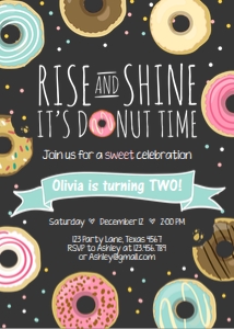 Birthday Invitation Donut Rise and Shine Chalk design preview