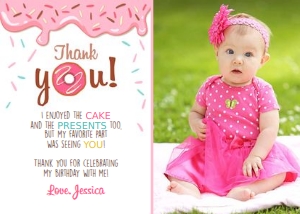 Thank You Card Donut Top - With Photo design preview