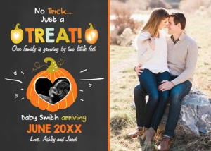 Pregnancy Announcement Pumpkin Halloween v3 - With Photo design preview