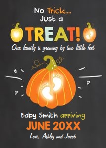 Pregnancy Announcement Pumpkin Halloween v2 design preview
