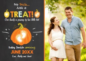 Pregnancy Announcement Pumpkin Halloween v2 - With Photo design preview