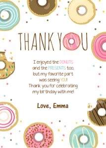 Thank You Card Donut Pink design preview