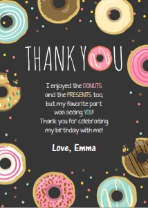 Thank You Card Donut Chalk design preview