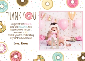 Thank You Card Donut Pink Photo design preview