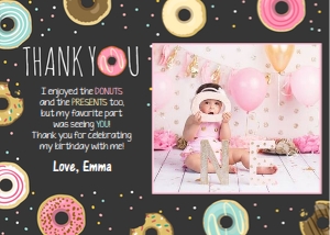 Thank You Card Donut Pink Chalk design preview
