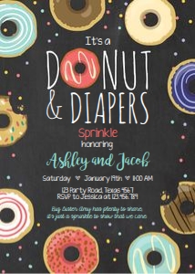 Sprinkle Invitation Donut and Diapers Boy Chalk design preview