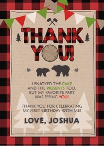 Thank You Card Lumberjack Vertical design preview